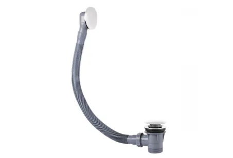 Click-Clack automata le- és túlfolyó (60 cm) - szálcsiszolt króm