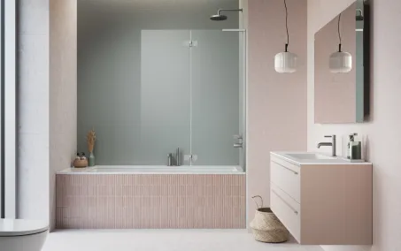 Essenza 8 SL Brushed Nickel PND II szálcsiszolt króm kádparaván 140 átlátszó balos