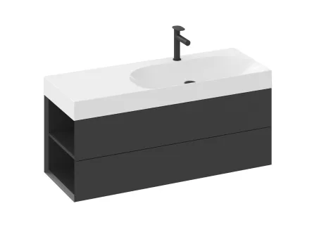 SD Lite 120 B fürdőszobai szekrény mosdó alá matt fekete