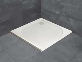 Paros C lapos szögletes zuhanytálca 80x80 fehér, ajándék szifonnal