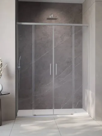 Idea Brushed Nickel DWD szálcsiszolt króm zuhanyajtó 190 átlátszó