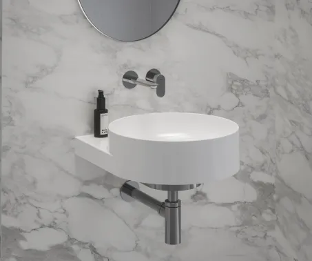 Yard 40 kerámiamosdó, fehér, túlfolyó furat nélkül