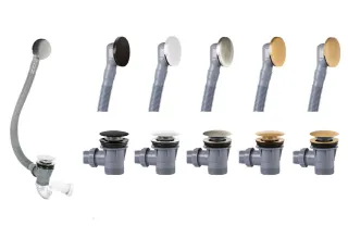 Click-Clack automata le- és túlfolyó (60 cm) - matt fehér