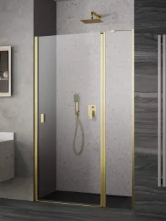 Nes ﻿Brushed Gold DWJ II﻿ szálcsiszolt arany zuhanyajtó 110 átlátszó jobbos