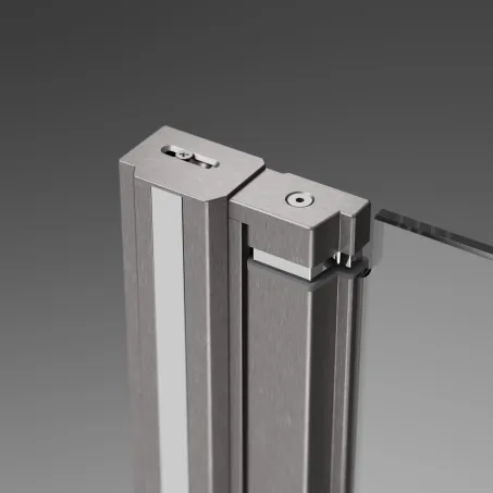 Nes Brushed Nickel PTJ szögletes szálcsiszolt króm zuhanykabin 100x80 átlátszó balos