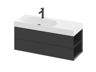 SD Lite 120 J fürdőszobai szekrény mosdó alá matt fekete