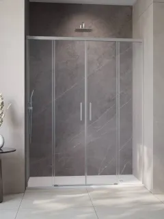 Idea Brushed Nickel DWD szálcsiszolt króm zuhanyajtó 200 átlátszó