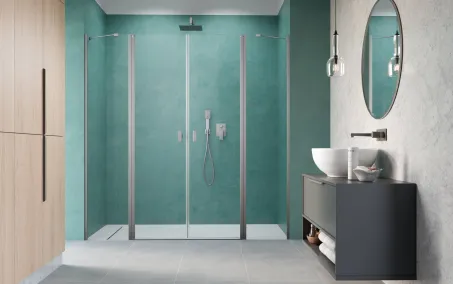 Nes Brushed Nickel DWD II szálcsiszolt króm zuhanyajtó 170 átlátszó