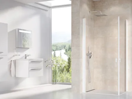 Chrome CRV1-100 zuhanyajtó matt fehér+transparent (1 oldal)