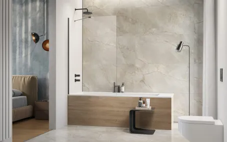 Modo New Brushed Gunmetal PNJ II szálcsiszolt fegyvermetál kádparaván 50 átlátszó