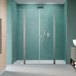 Nes Brushed Nickel DWD II szálcsiszolt króm zuhanyajtó 170 átlátszó