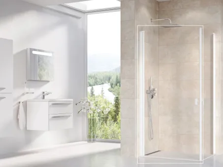 Chrome CRV1-100 zuhanyajtó matt fehér+transparent (1 oldal)