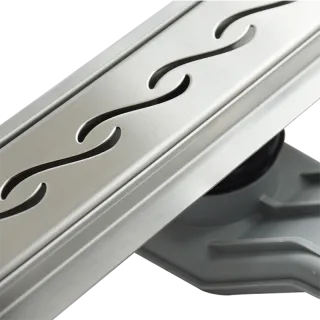 W010 - W-Drain zuhanyfolyóka Wavy mintázatú ráccsal 100cm