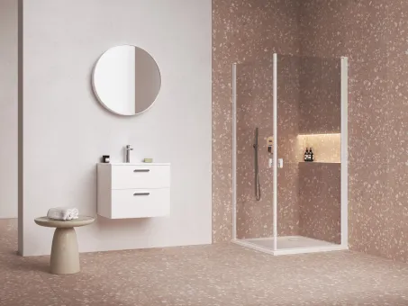 Chrome CRV1-100 zuhanyajtó matt fehér+transparent (1 oldal)