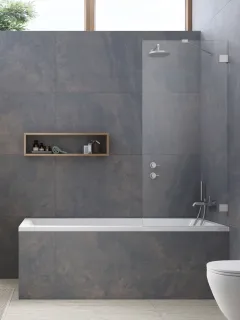 Essenza Pro Brushed Nickel PNJ II szálcsiszolt króm kádparaván 60 átlátszó