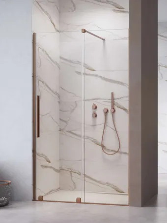 Furo Brushed Copper DWJ szálcsiszolt réz zuhanyajtó 150 átlátszó jobbos