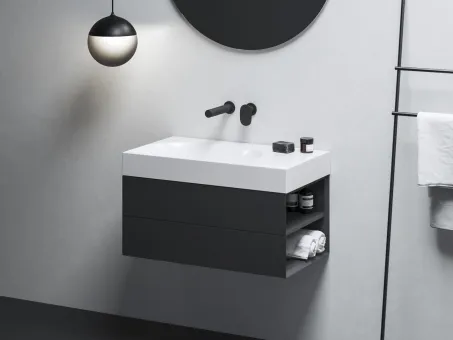 Lite 80/60 mosdó jobb fehér, túlfolyó és csaptelep furat nélkül