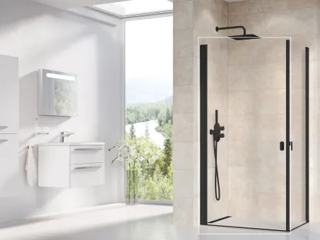 Chrome CRV1-100 zuhanyajtó fekete+transparent (1 oldal)