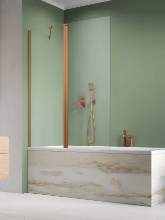 Nes Brushed Copper PND II szálcsiszolt réz kádparaván 100 átlátszó