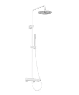 Spring  termosztátos zuhanyoszlop, állítható, zuhanyszettel, matt fehér SG 091.10WHM