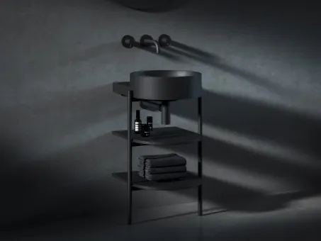 Yard 40 kerámiamosdó matt fekete, túlfolyó furat nélkül