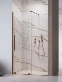 Furo Brushed Copper DWJ szálcsiszolt réz zuhanyajtó 160 átlátszó balos