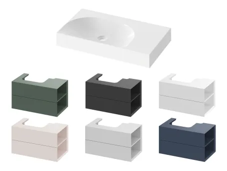 Lite 80/60 mosdó jobb fehér, túlfolyó és csaptelep furat nélkül