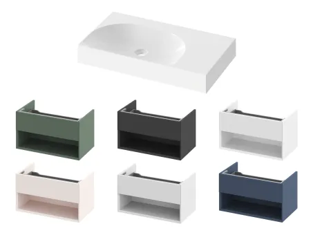 Lite 80/60 mosdó jobb fehér, túlfolyó és csaptelep furat nélkül