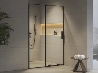 RODP2 140 zuhanyajtó fekete+transparent