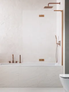 Essenza 8 SL Brushed Copper PND II szálcsiszolt réz kádparaván 140 átlátszó balos