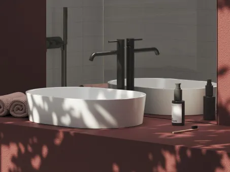 Espirit álló mosdócsaptelep 340 mm leeresztő nélkül ES 015.20GB, Graphite Brushed