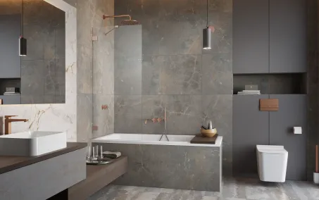 Essenza Pro Brushed Copper PNJ II szálcsiszolt réz kádparaván 80 átlátszó