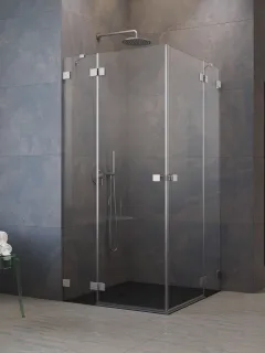 Essenza Pro Brushed Nickel KDD szögletes szálcsiszolt króm zuhanykabin 90x90 átlátszó