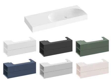 Lite 120/80 mosdó bal fehér, túlfolyó és csaptelep furat nélkül