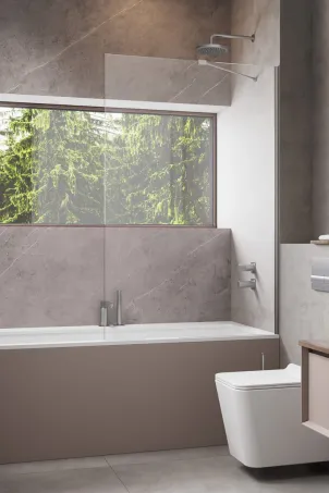 Modo New Brushed Nickel PNJ II szálcsiszolt króm kádparaván 70 átlátszó