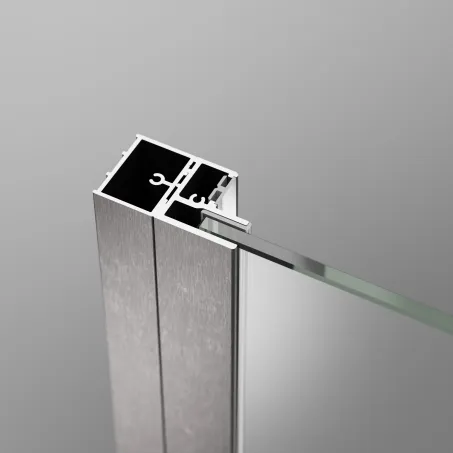 Nes Brushed Nickel KDJ I szögletes szálcsiszolt króm zuhanykabin 80x75 átlátszó jobbos