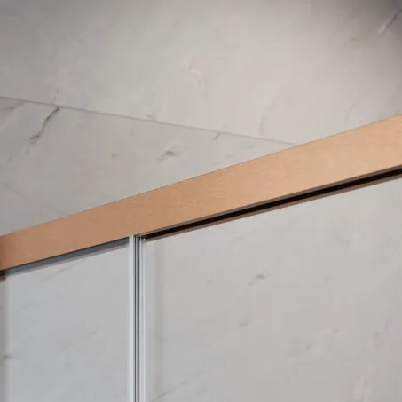 Idea Brushed Copper KDJ szögletes szálcsiszolt réz zuhanykabin 120x110 átlátszó balos