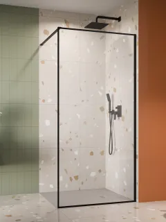 Modo F II Black Walk-in fekete zuhanyfal 95 átlátszó