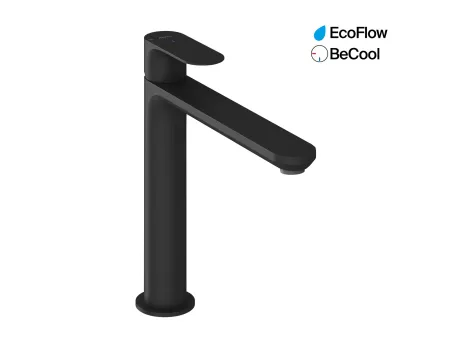 Eleganta álló mosdócsaptelep BeCool 220 mm leeresztő nélkül EL 014.21BLM, Black Matt