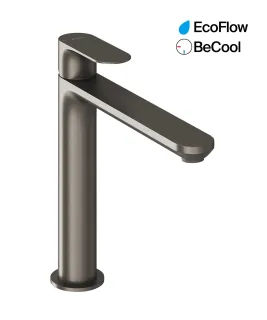Eleganta álló mosdócsaptelep BeCool 220 mm leeresztő nélkül EL 014.21GB, Graphite Brushed