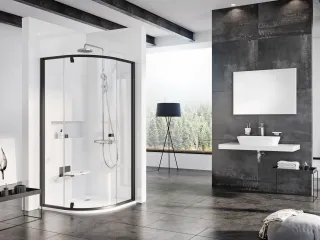 Pivot PSKK3 90x90 zuhanykabin fekete+transparent