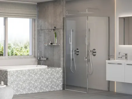 Esőztető zuhanyfej Slim négyzetalakú 400 mm 982.02CR, króm