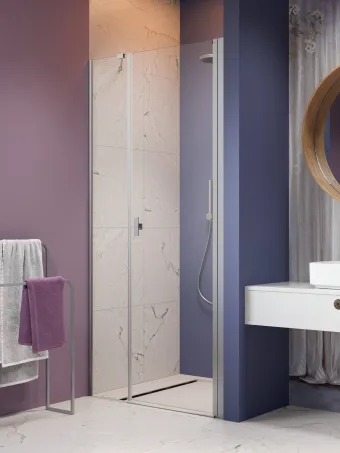 Nes Brushed Nickel DWS szálcsiszolt króm zuhanyajtó 110 átlátszó jobbos