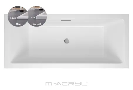 Sabina Pro Slim egyenes akril kád 180x80