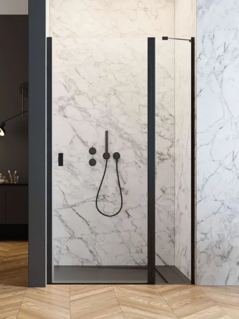 Nes Black DWJ II fekete zuhanyajtó 120 átlátszó jobbos