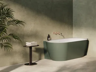 Freedom Corner II Tec 175x86 jobb, akrilkád, Grey Green/fehér, fehér/fekete/króm lefolyó