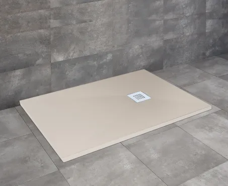 Kios F szögletes lapos beige zuhanytálca 140x80 beige, ajándék szifonnal