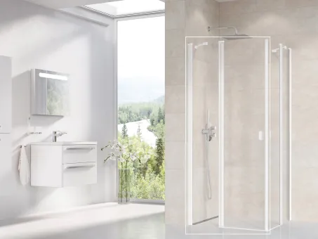 Chrome CRV2-90 zuhanyajtó matt fehér+transparent (1 oldal)