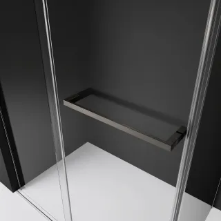 Ajtón lévő szálcsiszolt fegyvermetál törölközőtartó fogantyúval Furo termékcsaládhoz