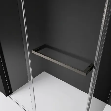 Ajtón lévő szálcsiszolt fegyvermetál törölközőtartó fogantyúval Furo termékcsaládhoz